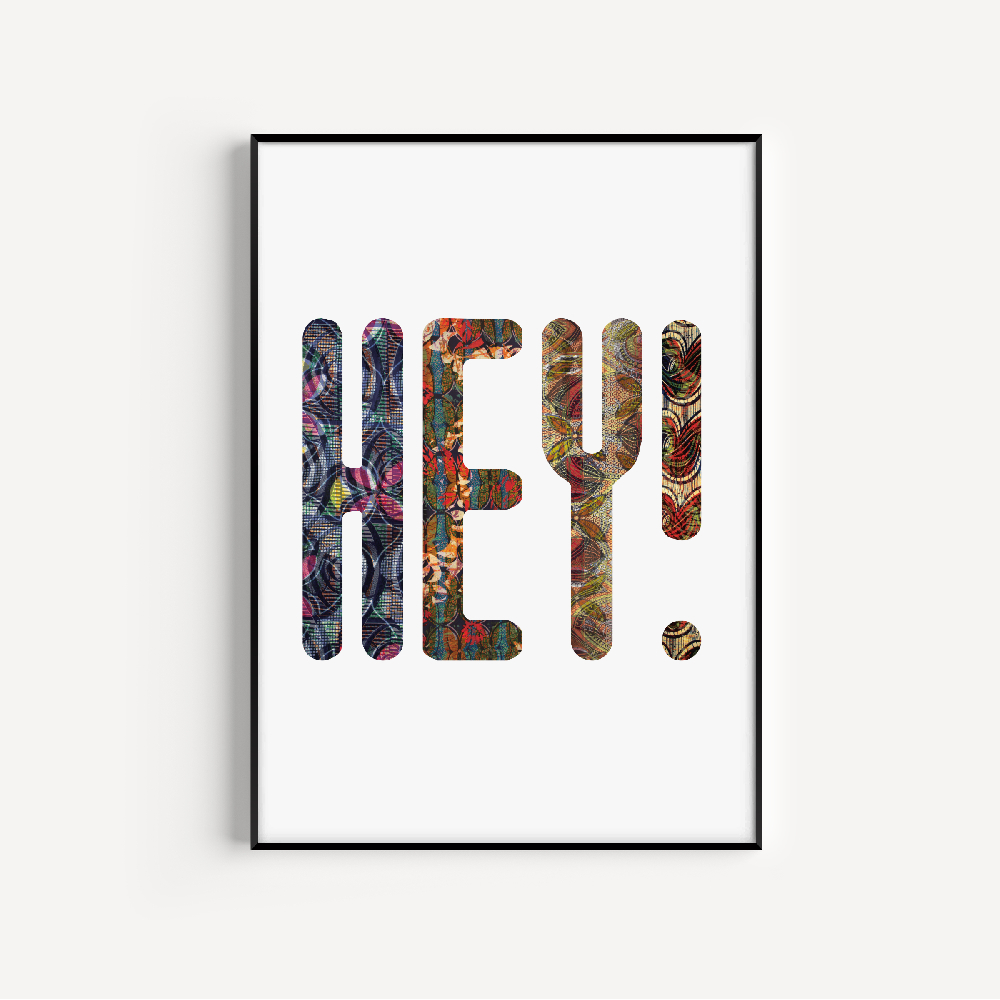 hey typography collage