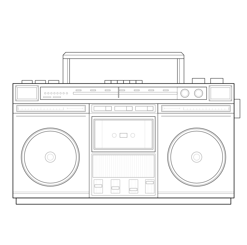 black framed wall hanging with geometric shapes